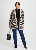 Zebra Print Cardigan & Pull-On Jeans