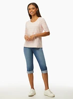Capri en denim avec ourlets à revers