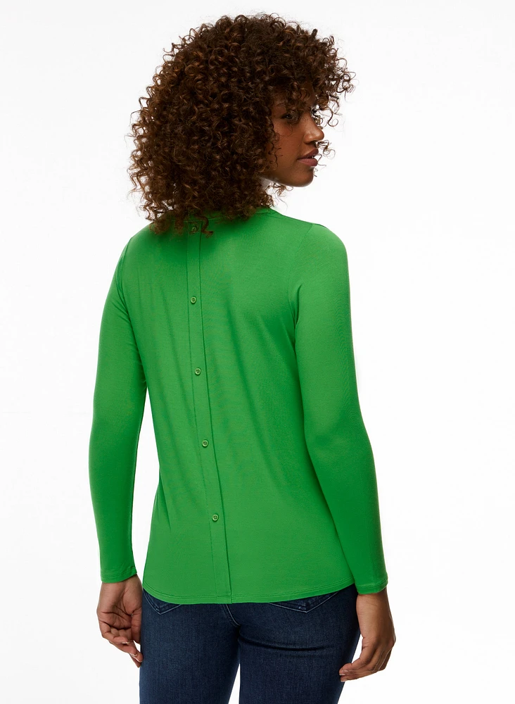 3/4 Sleeve Button Detail Top