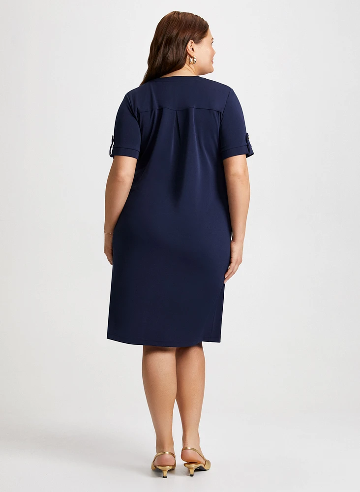 Short Sleeve Dress with Patch Pockets