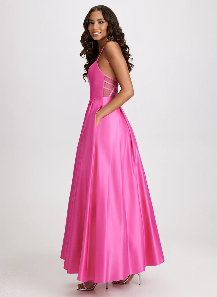 Sweetheart Neck Satin Ball Gown