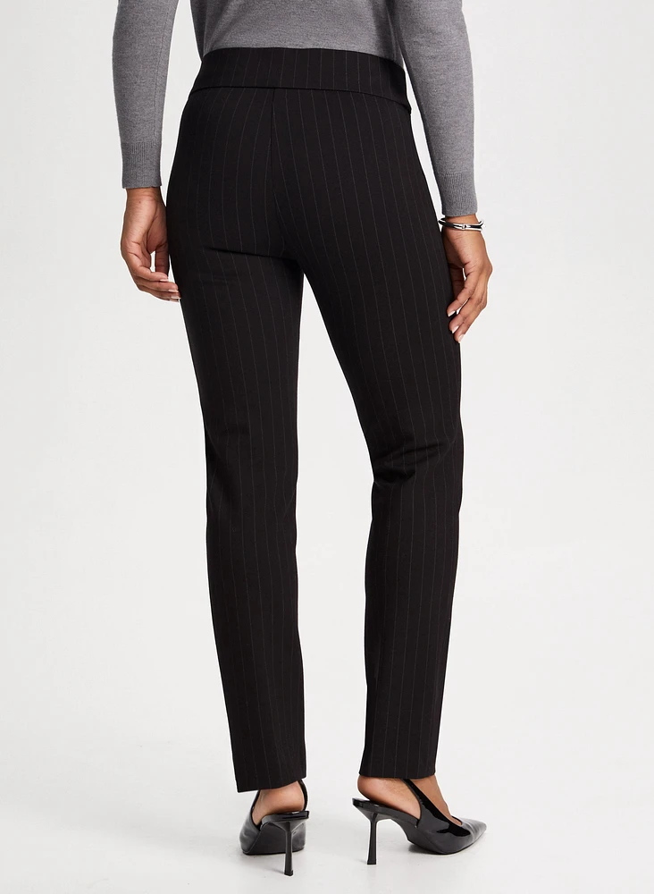 Pinstripe Pull-On Pants