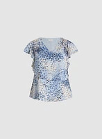 Blouse imprimée à volants