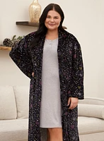 Heart Print Velour Robe