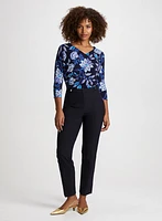 Haut à motif floral et pantalon droit