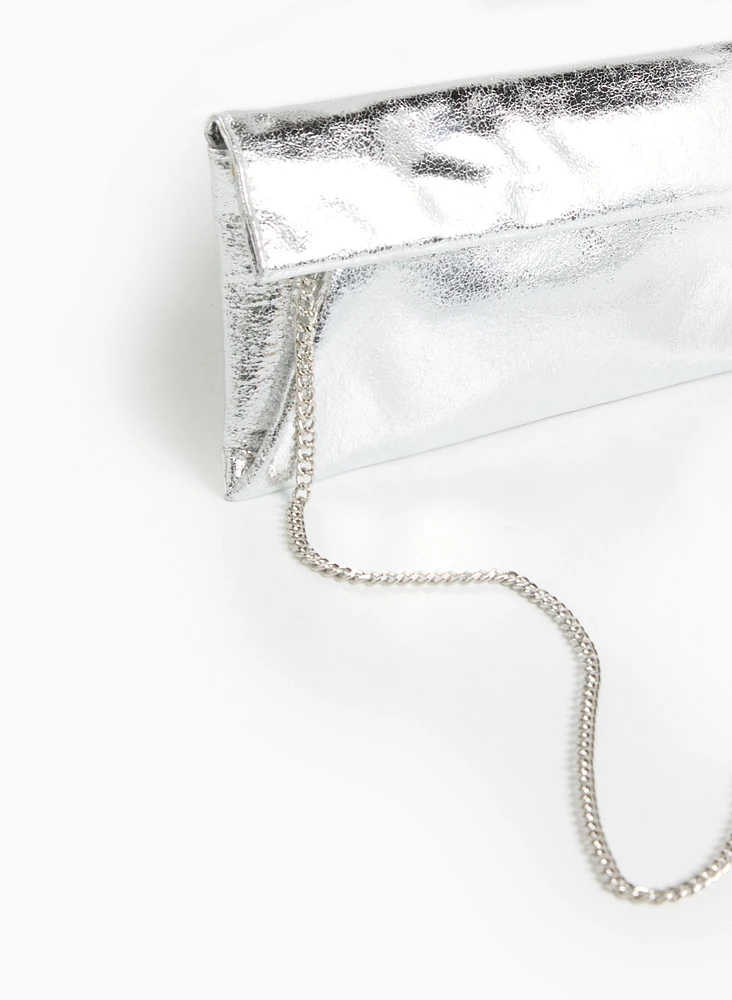 Textured Metallic Envelope Clutch