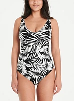 Leaf Print One-Piece Swimsuit