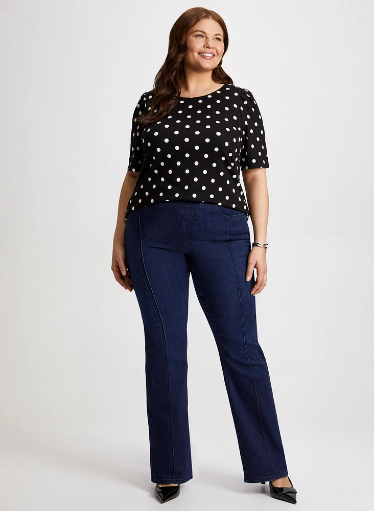 Polka Dot Top & Bootcut Jeans