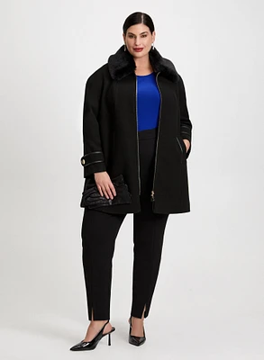 Manteau mi-long et pantalon large