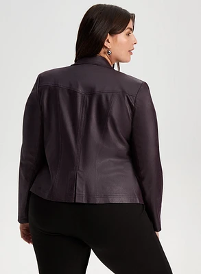 Veste courte à boutons et zip