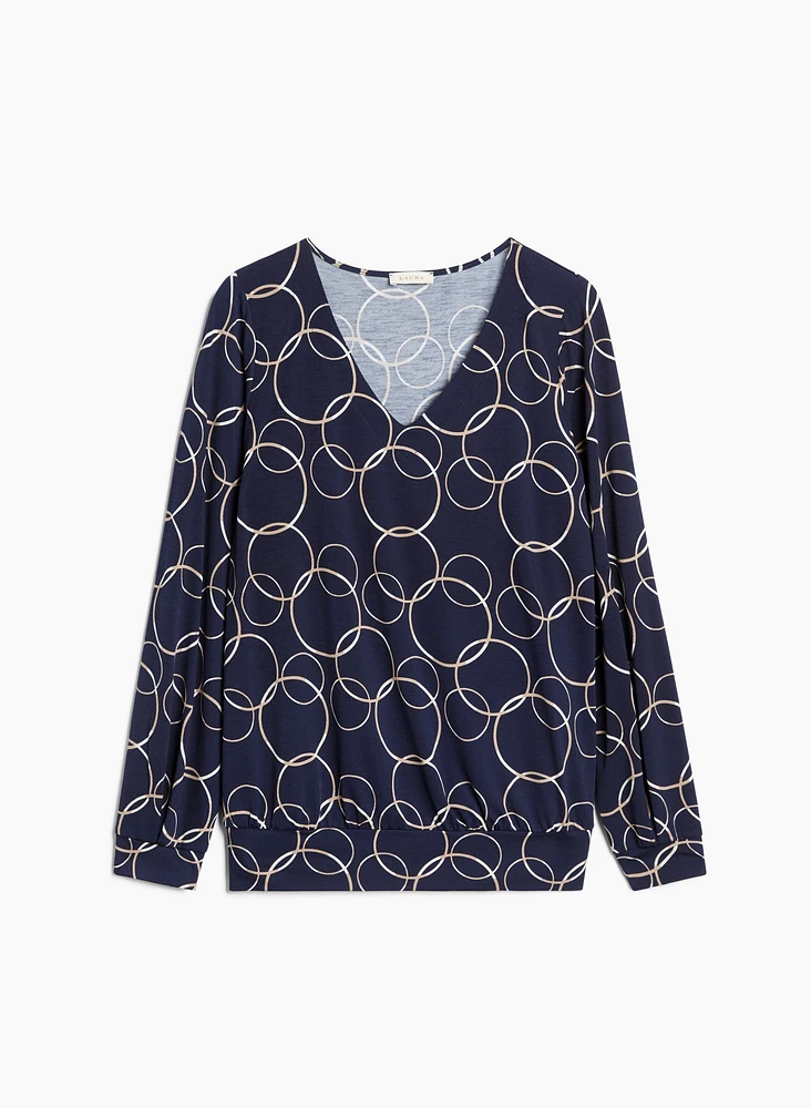 Haut à taille ajustée et motif de cercles