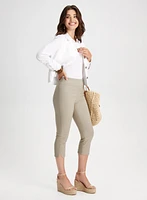 Pull-On Slit Detail Capris