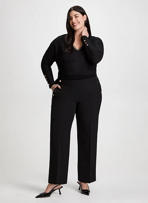 Long Sleeve T-Shirt & Wide Leg Pants