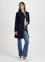 Button Front Tricotine Coat