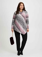 Stripe Print Asymmetrical Top