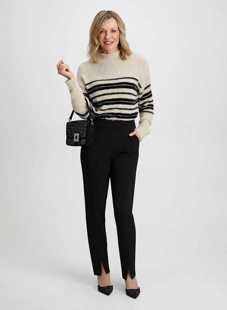 Stripe Print Sweater & Slim Leg Pants