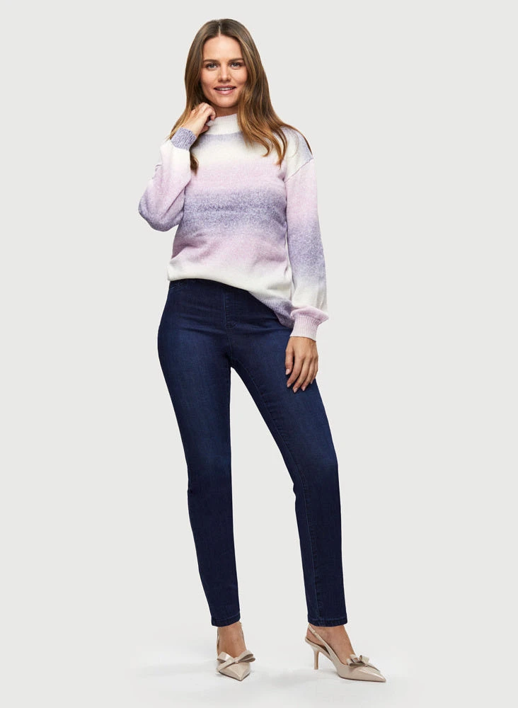 Gradient Motif Sweater & Slim Leg Jeans