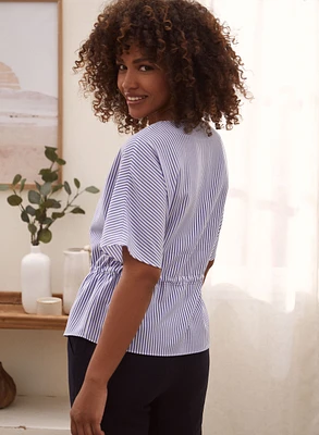 Blouse rayée à manches courtes