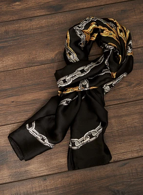 Two-Tone Chain Print Scarf