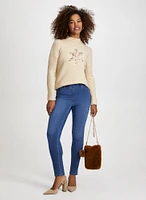 Snowflake Appliqué Sweater & Jeans