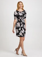 Floral Pleated Waist Dress