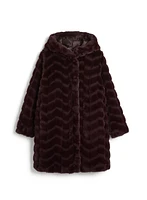 Manteau en fausse fourrure à capuchon