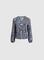 Haut col fendu avec motif cachemire