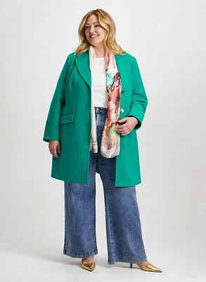 Tricotine Jacket & Wide Leg Jeans