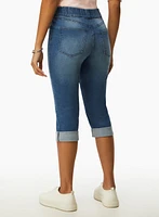 Capri en denim avec ourlets à revers