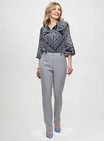 Blouse à motif abstrait et pantalon à jambe droite