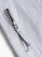 Zipper Detail Cargo Capris