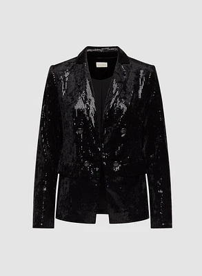 Button Front Sequin Jacket