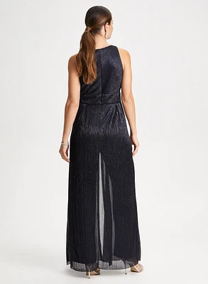 Metallic Halter Neck Jumpsuit