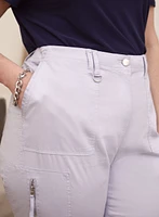 Zipper Detail Cargo Capris