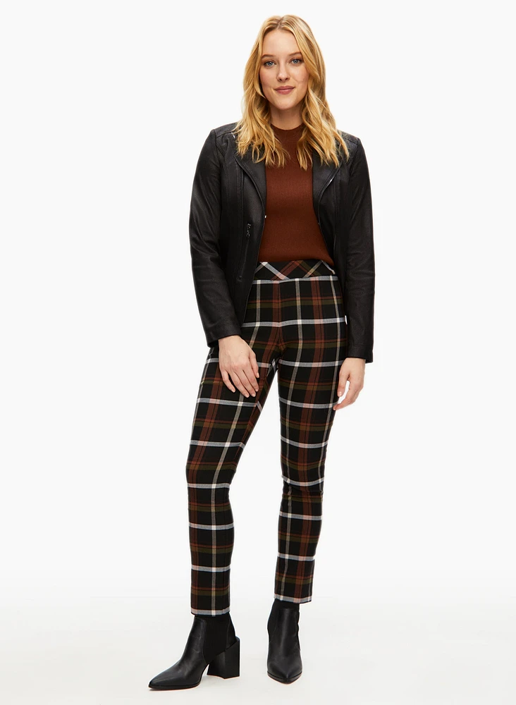 Charlie B - Plaid Print Pull-On Pants