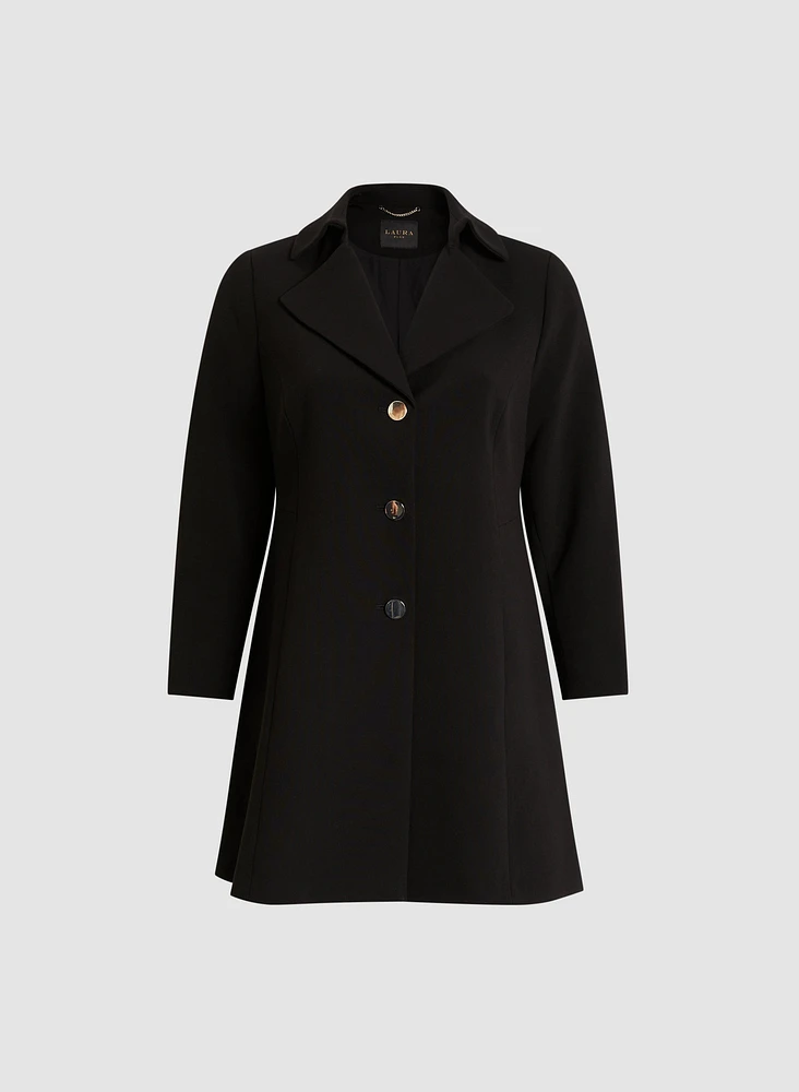 Long Buttoned Tricotine Jacket