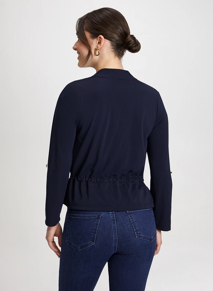 Drawstring Waist Cover Up Top