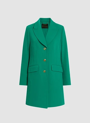 Button Front Tricotine Coat