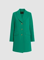 Button Front Tricotine Coat