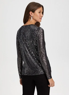 Sequin Long Sleeve Top