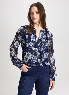 Blouse à motif jacquard mélangé