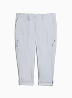 Zipper Detail Cargo Capris