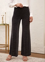 Pull-On Wide Leg Glitter Pants