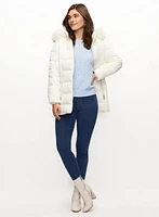 Quilted Coat & Straight Leg Jeans