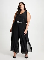 Wide Leg Chiffon Pants & Sleeveless Top