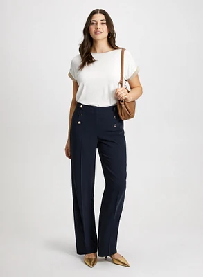 Shimmer Trim T-Shirt & Wide Leg Pants