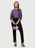 Paisley Print Top & Slim Leg Pants