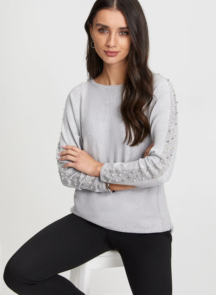 Pearl & Stud Detail Sweater