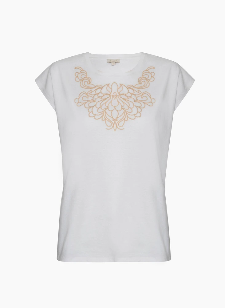 T-shirt coupe droite à broderie