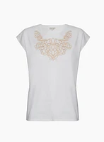 T-shirt coupe droite à broderie